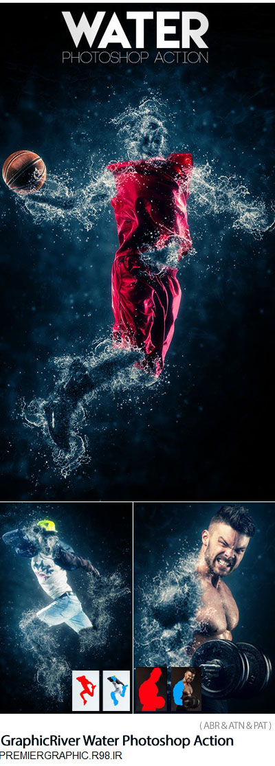 دانلود اکشن فتوشاپ ایجاد افکت آب بر روی تصاویر- Water Photoshop Action